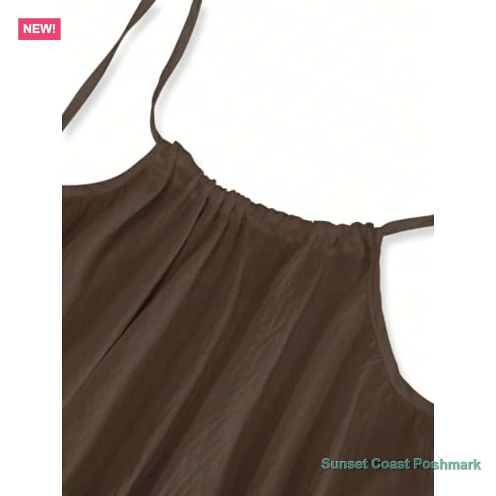 Polyester Blend Backless Spaghetti Strap V-Neck C… - image 4